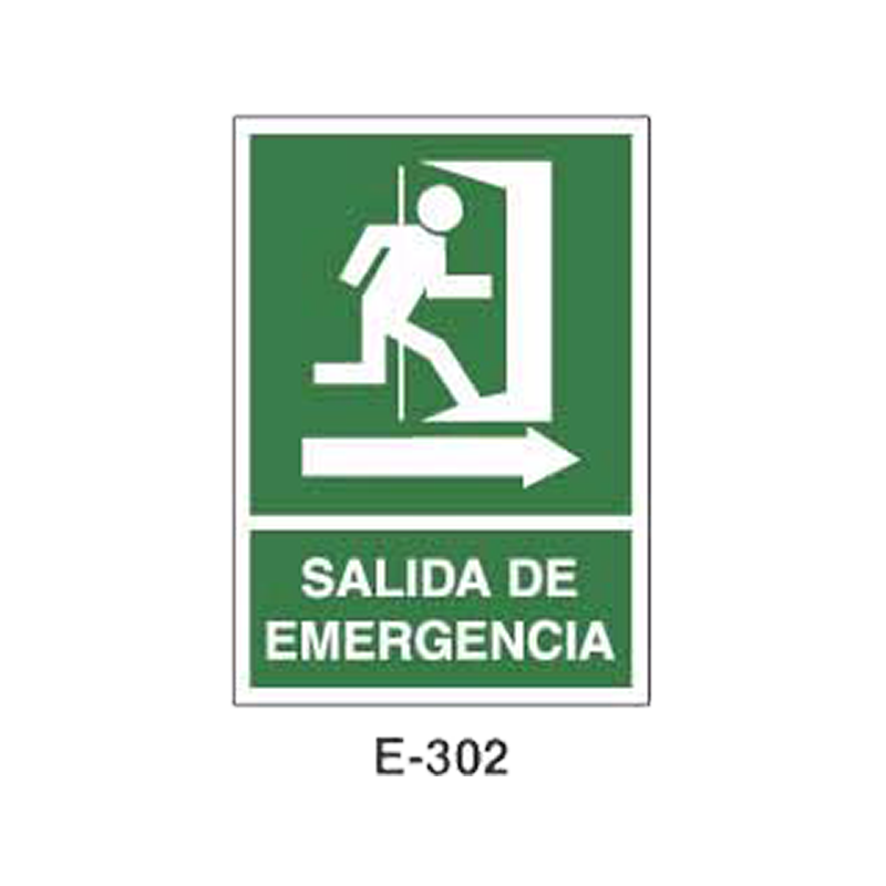 Placa de Emergencia/Evacuación Tipo 1 (Placa - Clase B)//Emergency/Evacuation Signboard Type 1 (Plastic Sheet - Class B)