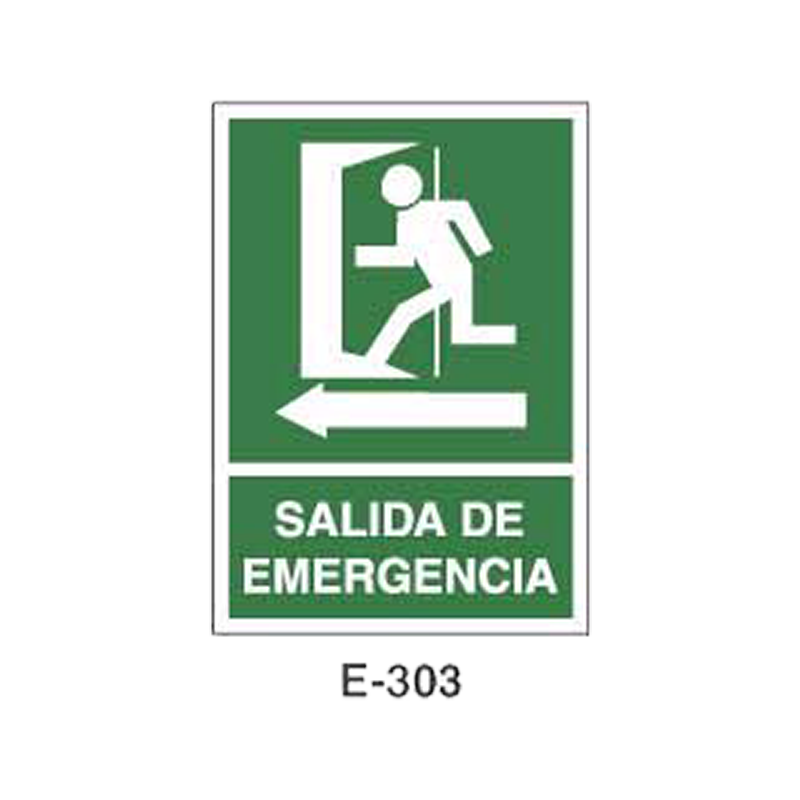 Placa de Emergencia/Evacuación Tipo 1 (Placa - Clase B)//Emergency/Evacuation Signboard Type 1 (Plastic Sheet - Class B)