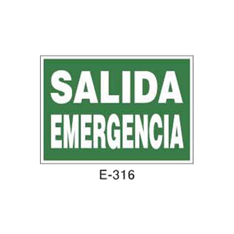 Placa de Emergencia/Evacuación Tipo 1 (Placa - Clase B)//Emergency/Evacuation Signboard Type 1 (Plastic Sheet - Class B)