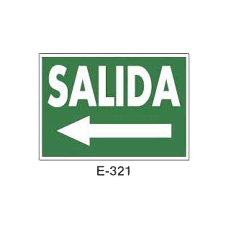 Placa de Emergencia/Evacuación Tipo 1 (Placa - Clase B)//Emergency/Evacuation Signboard Type 1 (Plastic Sheet - Class B)