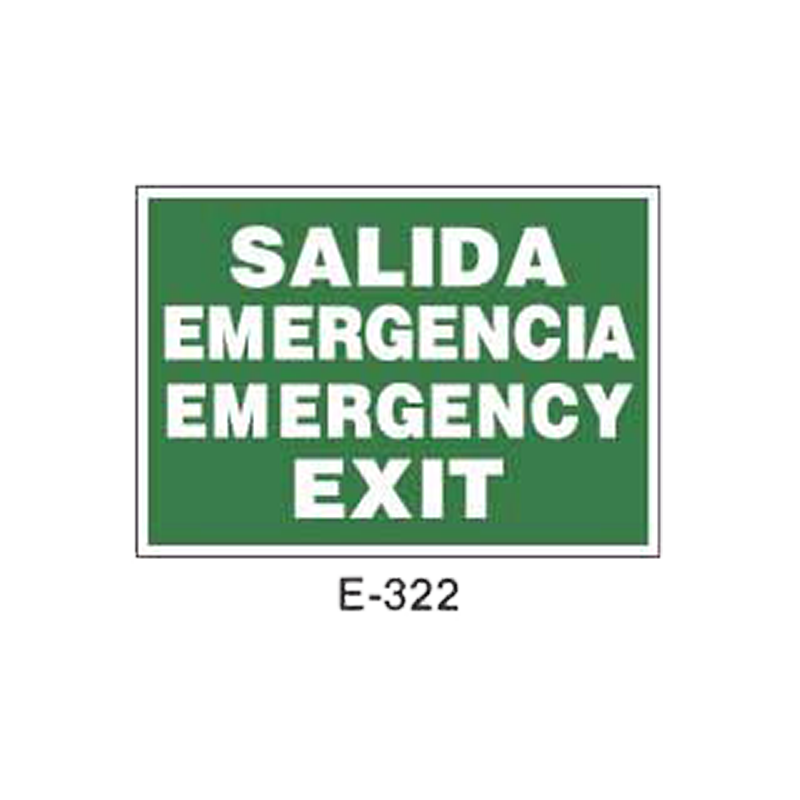 Placa de Emergencia/Evacuación Tipo 1 (Placa - Clase B)//Emergency/Evacuation Signboard Type 1 (Plastic Sheet - Class B)