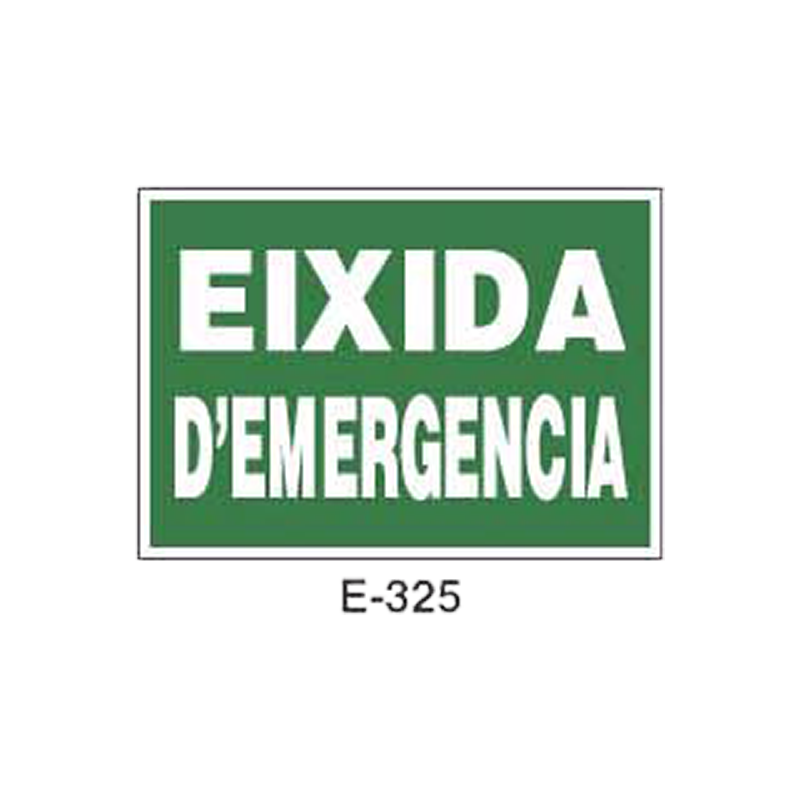 Placa de Emergencia/Evacuación Tipo 1 (Placa - Clase B)//Emergency/Evacuation Signboard Type 1 (Plastic Sheet - Class B)