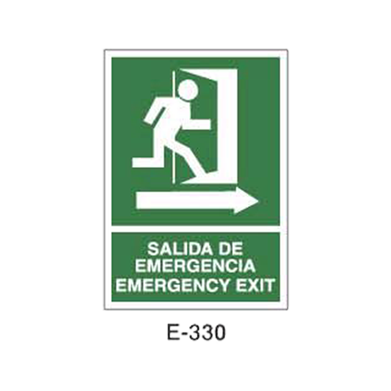 Placa de Emergencia/Evacuación Tipo 1 (Placa - Clase B)//Emergency/Evacuation Signboard Type 1 (Plastic Sheet - Class B)