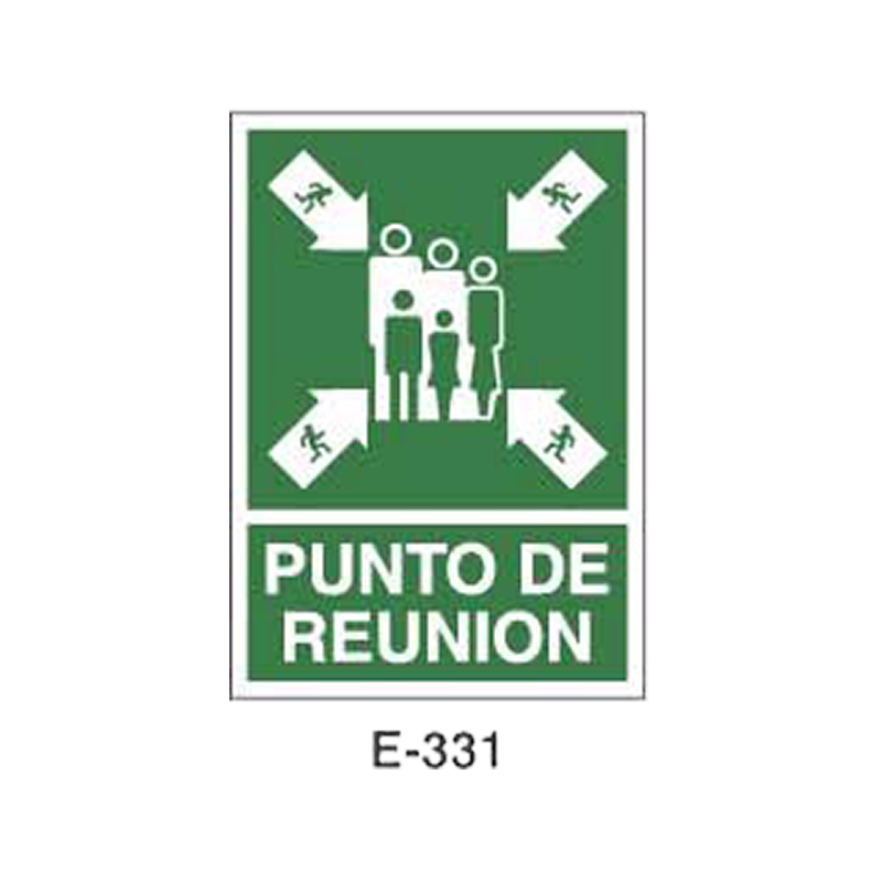 Placa de Emergencia/Evacuación Tipo 1 (Placa - Clase B)//Emergency/Evacuation Signboard Type 1 (Plastic Sheet - Class B)