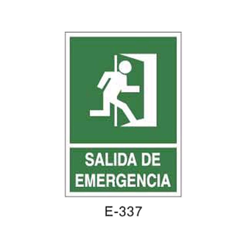 Placa de Emergencia/Evacuación Tipo 2 (Lámina - Clase A)//Emergency/Evacuation Signboard Type 2 (Plastic Sheet - Class A)