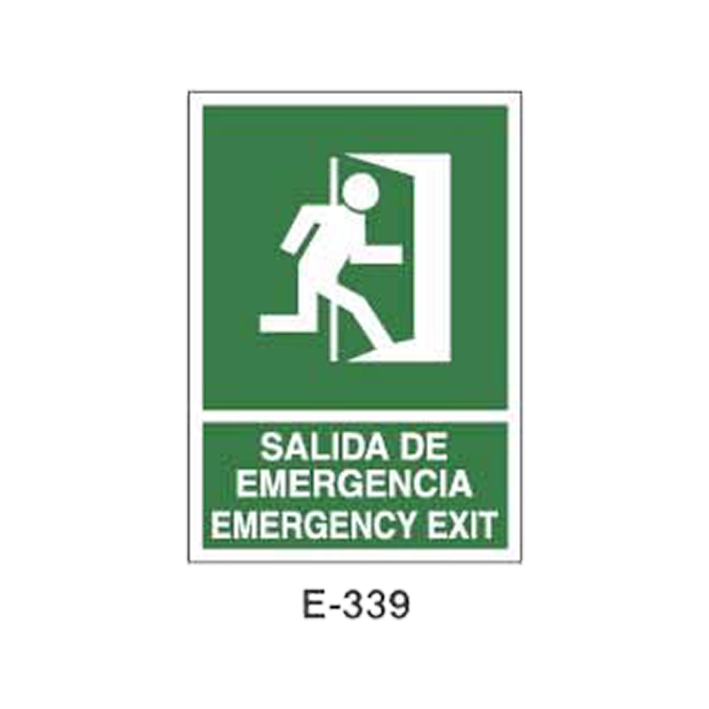 Placa de Emergencia/Evacuación Tipo 2 (Lámina - Clase A)//Emergency/Evacuation Signboard Type 2 (Plastic Sheet - Class A)