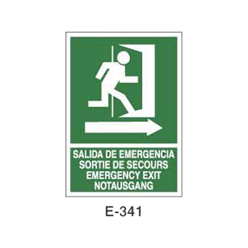 Placa de Emergencia/Evacuación Tipo 2 (Placa - Clase B)//Emergency/Evacuation Signboard Type 2 (Plastic Sheet - Class B)