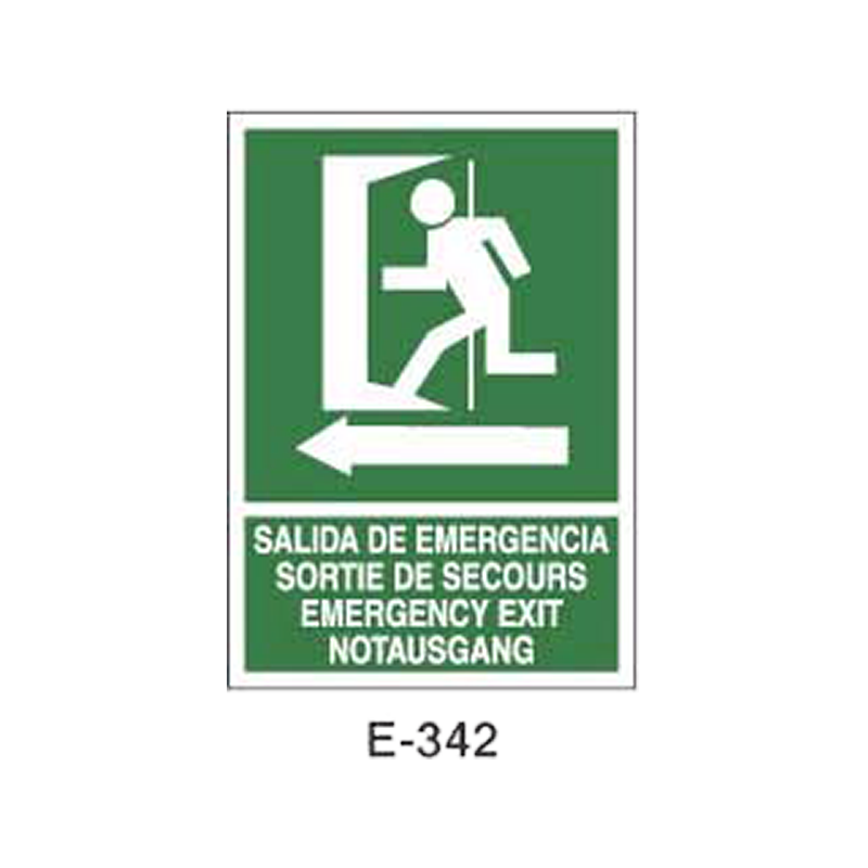 Placa de Emergencia/Evacuación Tipo 2 (Lámina - Clase A)//Emergency/Evacuation Signboard Type 2 (Plastic Sheet - Class A)
