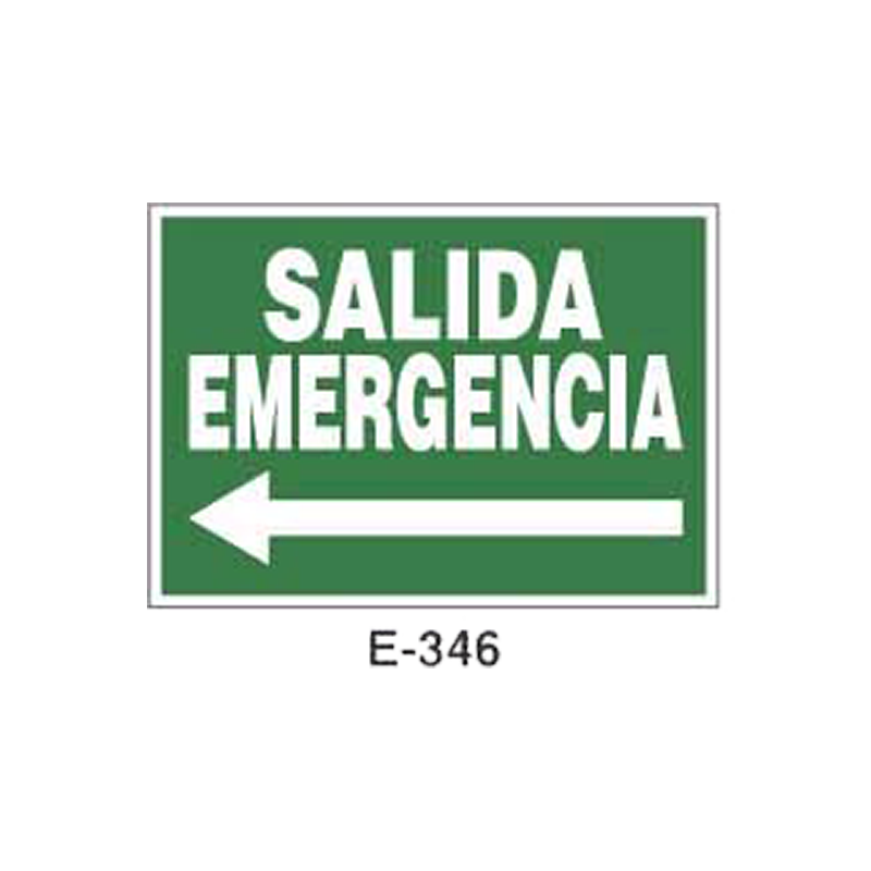 Placa de Emergencia/Evacuación Tipo 2 (Placa - Clase B)//Emergency/Evacuation Signboard Type 2 (Plastic Sheet - Class B)