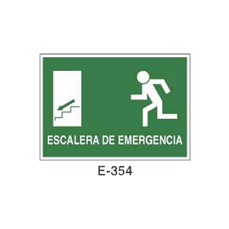 Placa de Emergencia/Evacuación Tipo 2 (Lámina - Clase A)//Emergency/Evacuation Signboard Type 2 (Plastic Sheet - Class A)
