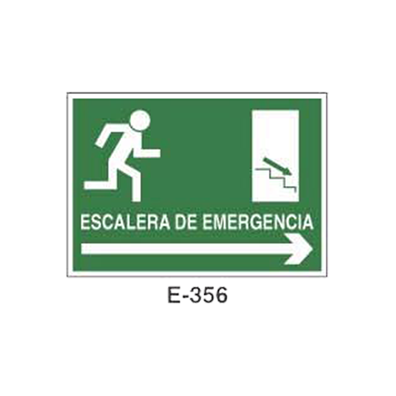 Placa de Emergencia/Evacuación Tipo 2 (Placa - Clase B)//Emergency/Evacuation Signboard Type 2 (Plastic Sheet - Class B)