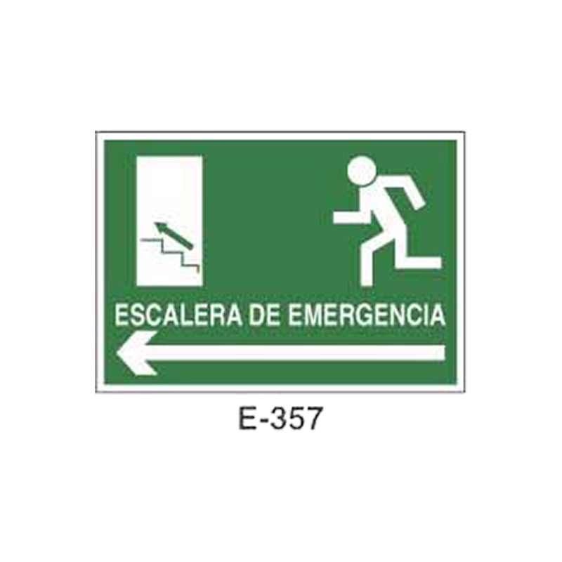 Placa de Emergencia/Evacuación Tipo 2 (Placa - Clase B)//Emergency/Evacuation Signboard Type 2 (Plastic Sheet - Class B)