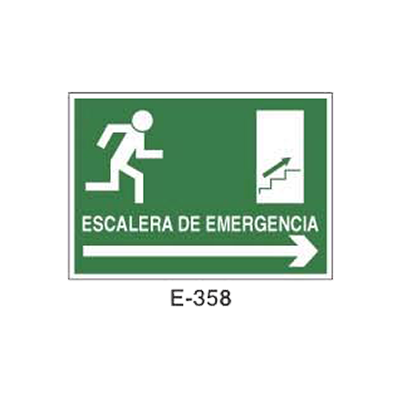 Placa de Emergencia/Evacuación Tipo 2 (Lámina - Clase A)//Emergency/Evacuation Signboard Type 2 (Plastic Sheet - Class A)