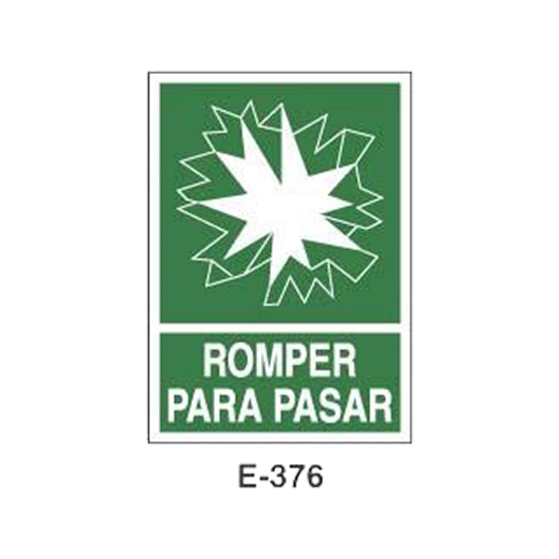 Placa de Emergencia/Evacuación Tipo 3 (Lámina - Clase A)//Emergency/Evacuation Signboard Type 3 (Plastic Sheet - Class A)