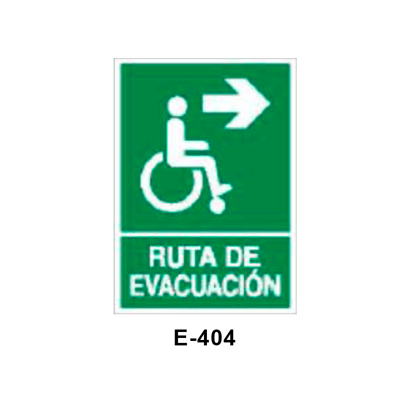 Placa de Emergencia/Evacuación para Minusválidos (Lámina - Clase A)//Emergency/Evacuation Signboard for Disabled People (Plastic Sheet - Class A)