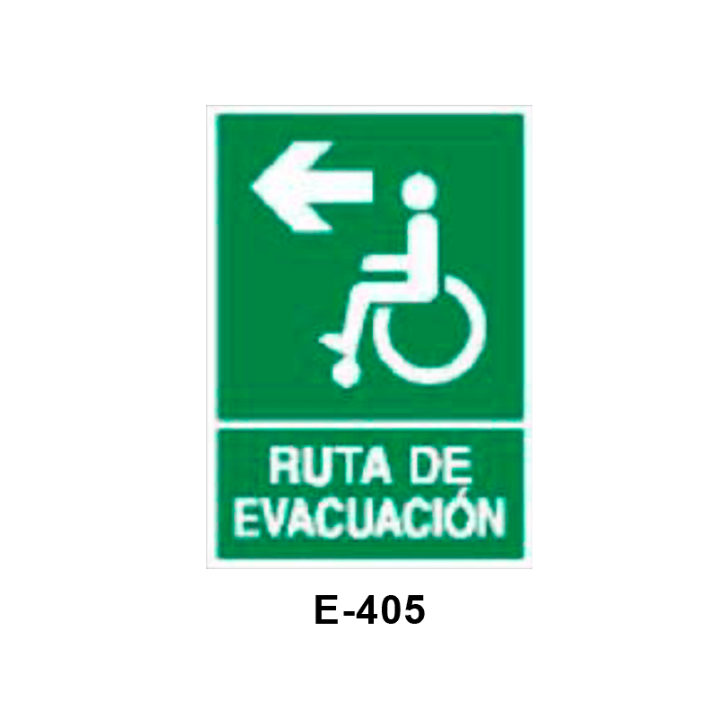 Placa de Emergencia/Evacuación para Minusválidos (Lámina - Clase A)//Emergency/Evacuation Signboard for Disabled People (Plastic Sheet - Class A)