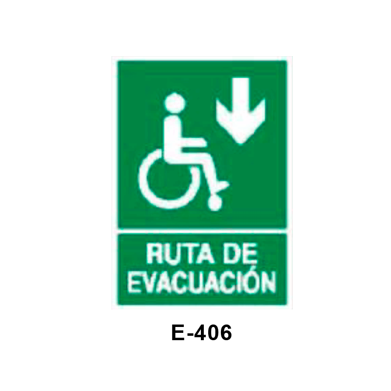 Placa de Emergencia/Evacuación para Minusválidos (Lámina - Clase A)//Emergency/Evacuation Signboard for Disabled People (Plastic Sheet - Class A)