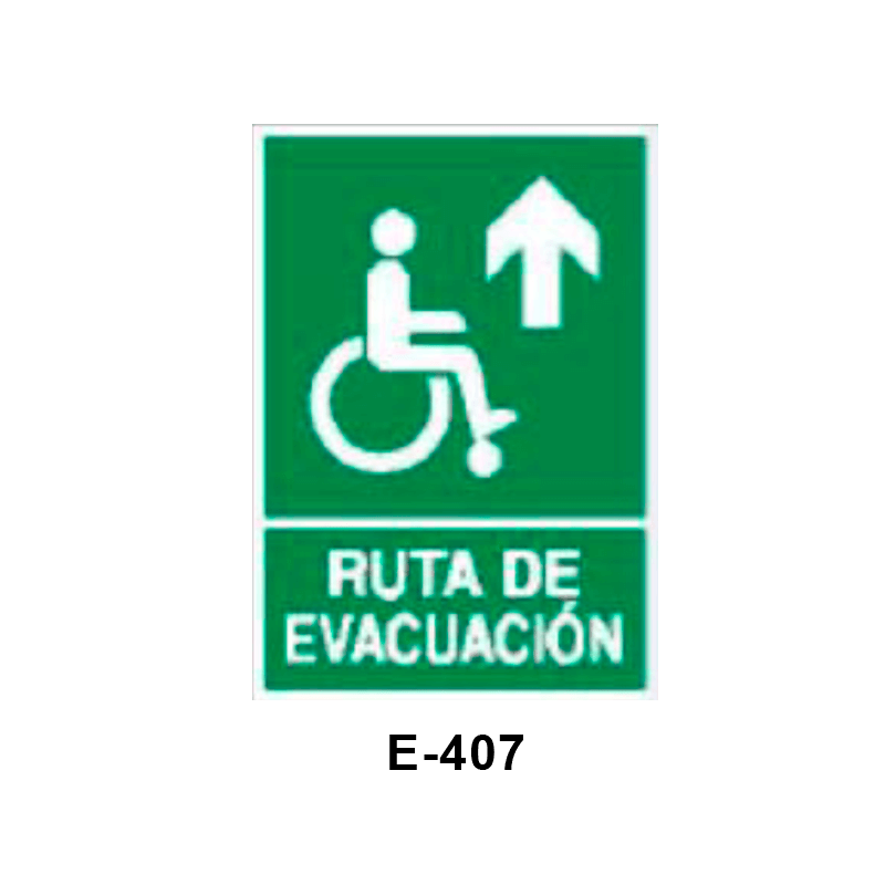 Placa de Emergencia/Evacuación para Minusválidos (Metacrilato)//Emergency/Evacuation Signboard for  Disabled People (Methacrylate Sheet)