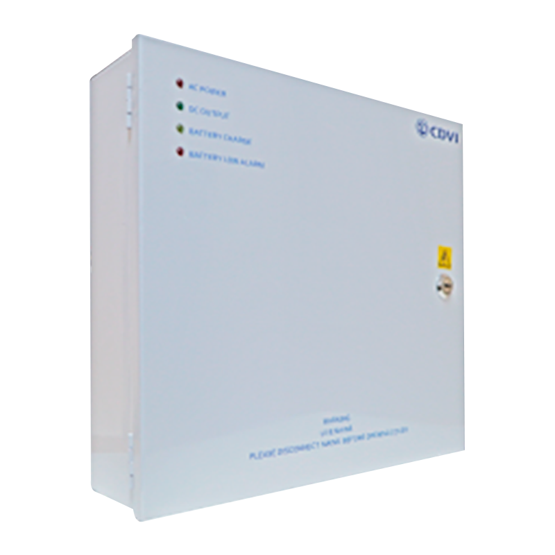 Fuente CDVI® PSU12-5LSM con Conexión a Bateria de Respaldo (12VDC/5Amp)//CDVI® PSU12-5LSM Power Supply with Battery Backup (12VDC/5Amp)