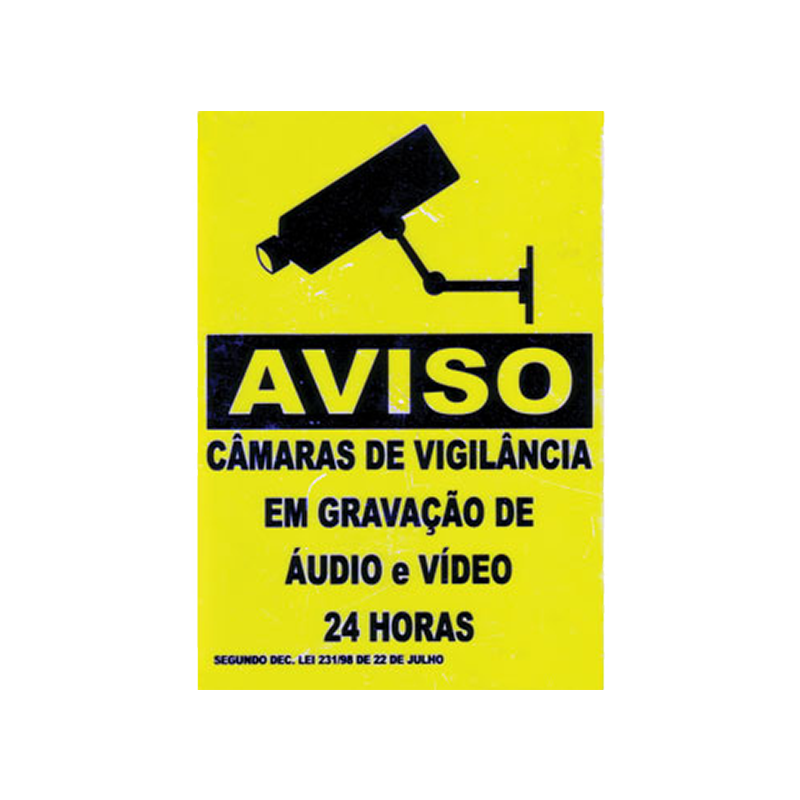 Placa CCTV de Exterior (Portugués)//Outdoor CCTV Plate (Portuguese)