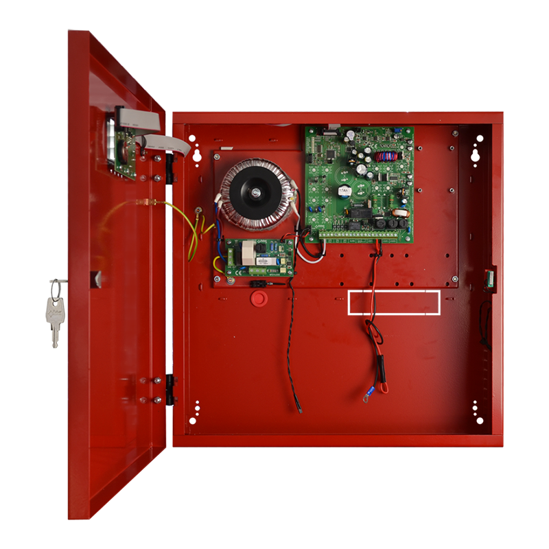 Fuente de Alimentación PULSAR® Homologada EN54 (Incendios) de  27,6V/3A/2x17Ah/LCD//PULSAR® Homologated EN 54 (Fires) Power Supply - 27.6V / 3A / 2x17Ah / LCD