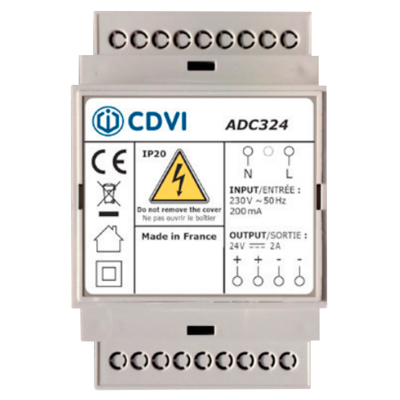 Fuente CDVI® Regulada ADC324 Carril DIN//ADC324 Regulated CDVI® Source DIN Rail
