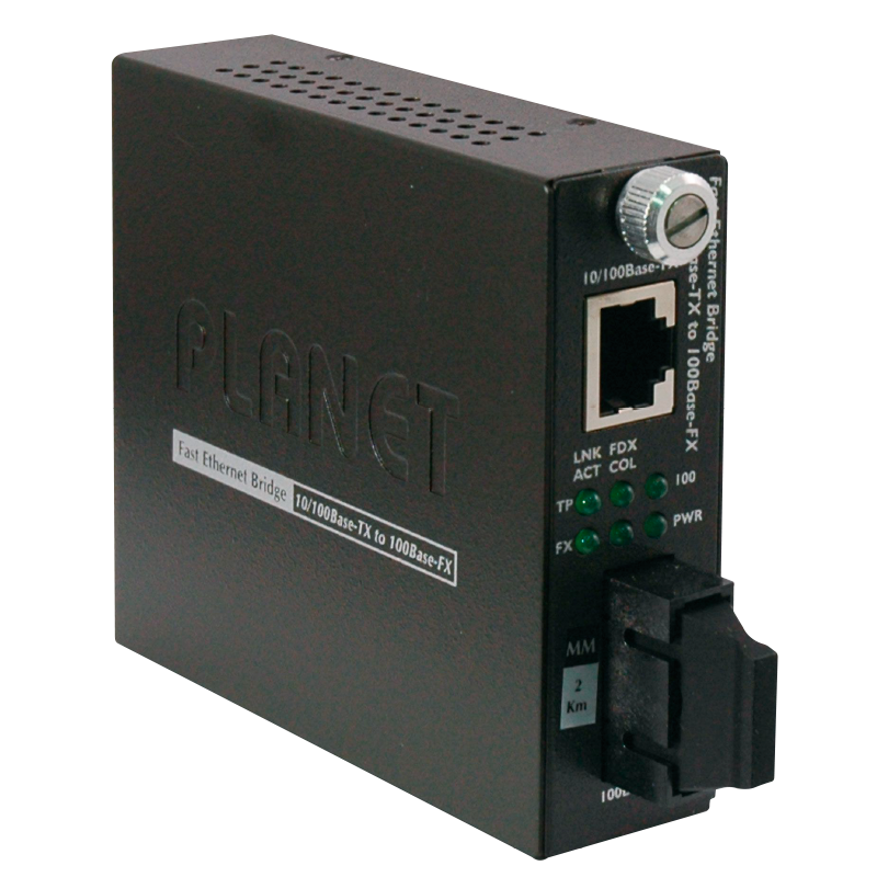 Conversor de Medios Inteligente PLANET™ de 10/100Base-TX a 100Base-FX (SC, Multi-Modo) -2 km//PLANET™ 10/100Base-TX to 100Base-FX (SC, Multi-Mode) Smart Media Converter - 2km