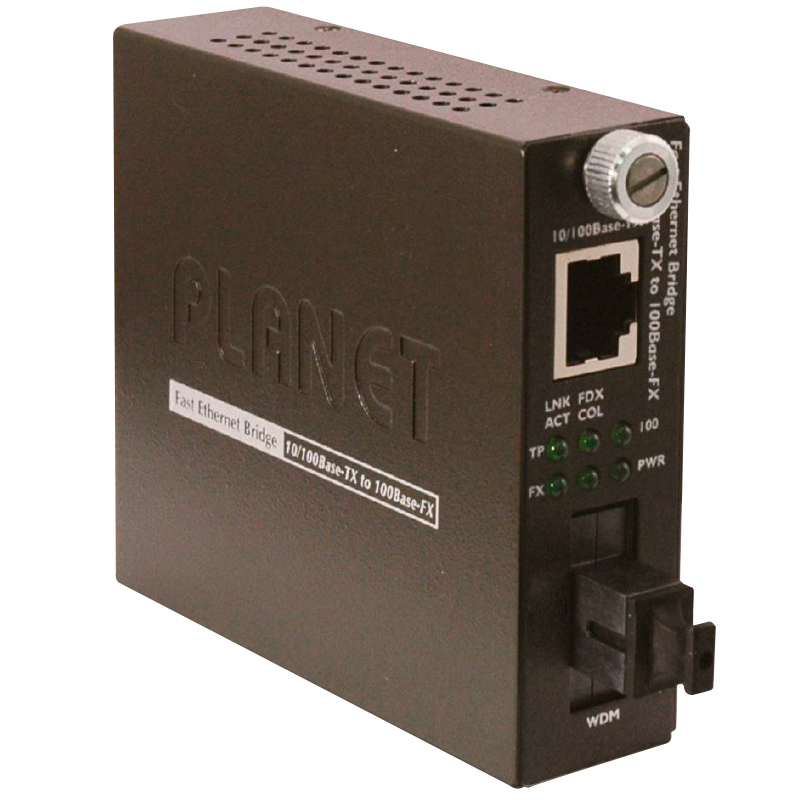 Conversor de Medios Inteligente PLANET™ de 10/100Base-TX a 100Base-FX WDM - Tx: 1310 - 60 km// PLANET™ 10/100Base-TX to 100Base-FX WDM Smart Media Converter - Tx: 1310 - 60km