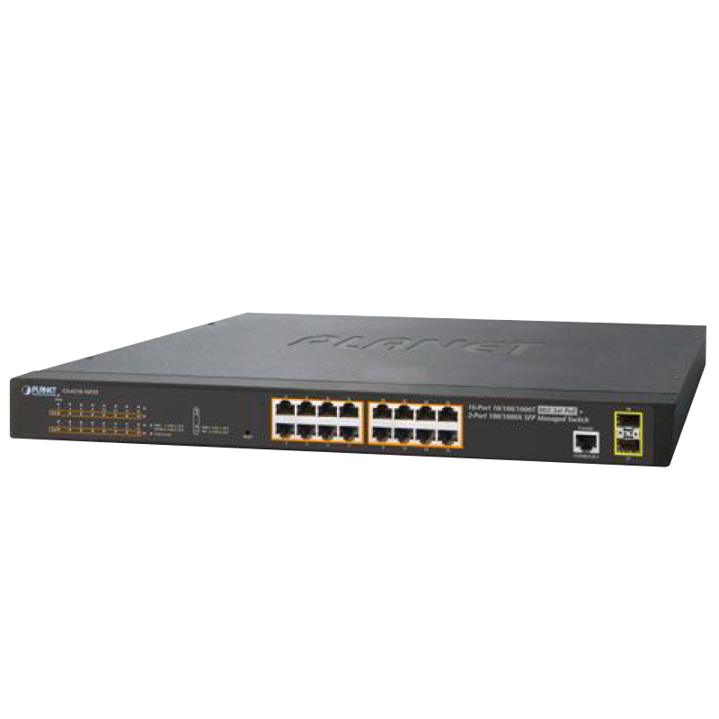 Switch Gigabit Gestionable PoE+ PLANET™ de 16 PoE+ & 2 SFP - L2 (220W)//PLANET™ 16-Port PoE+ & + 2-Port SFP Managed Gigabit Switch - L2 (220W)