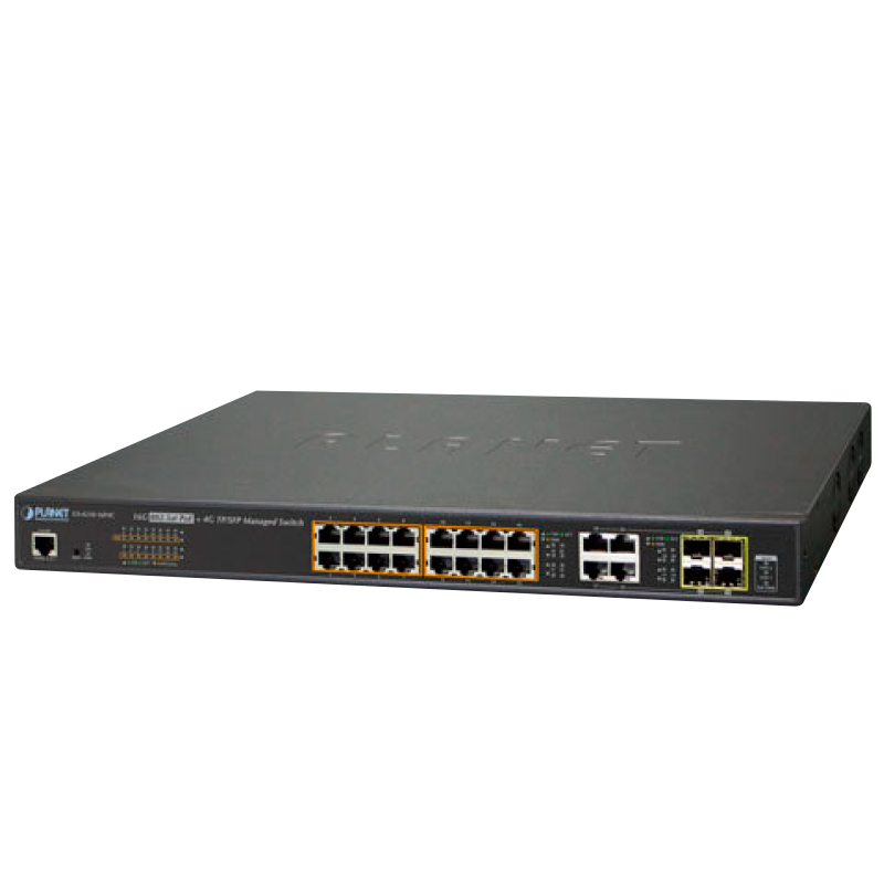 Switch Gigabit Gestionable PoE+ PLANET™ de 6 PoE+ & 4 TP/SFP Combo - L2 (220W)//PLANET™ 6-Port PoE+ & 4-Port TP/SFP Combo Managed Gigabit Switch - L2 (220W)