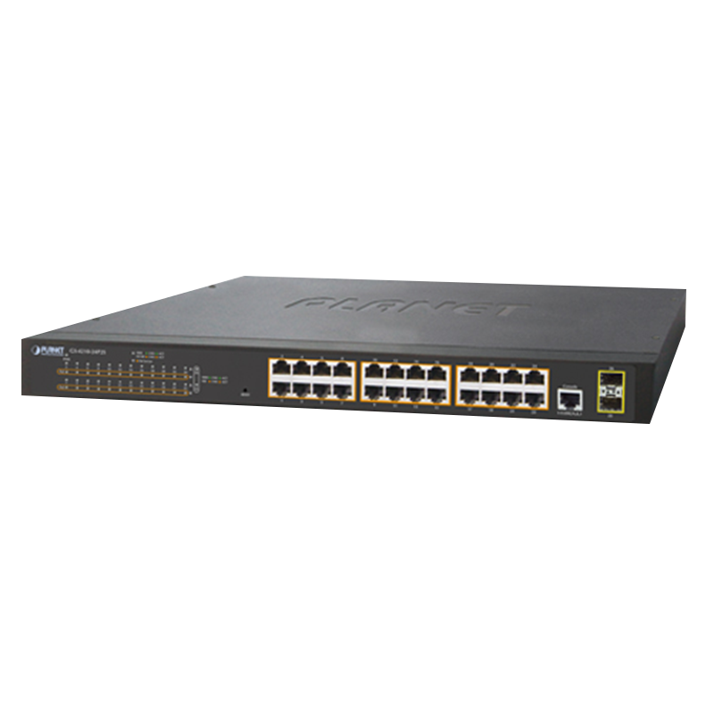 Switch Gigabit Gestionable PoE+ PLANET™ de 24 Puertos (+2 SFP) Capa 2 - 300W//PLANET™ 24-Ports (+2 SFP) PoE+ Gigabit Manageable L2 Switch - 300W