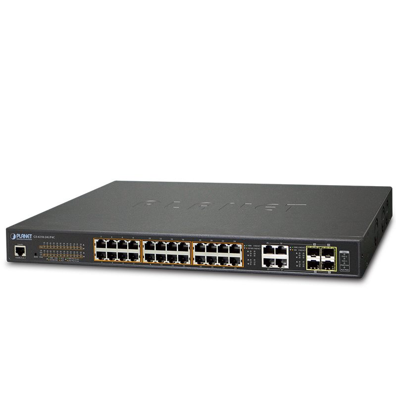Switch Gigabit Gestionable PoE+ PLANET™ de 24 Puertos Ultra PoE + 4 TP/SFP Combo - L2 (600W)//PLANET™ 24-Port Ultra PoE + 4-Port Gigabit TP/SFP Combo Managed Switch - L2 (600W)