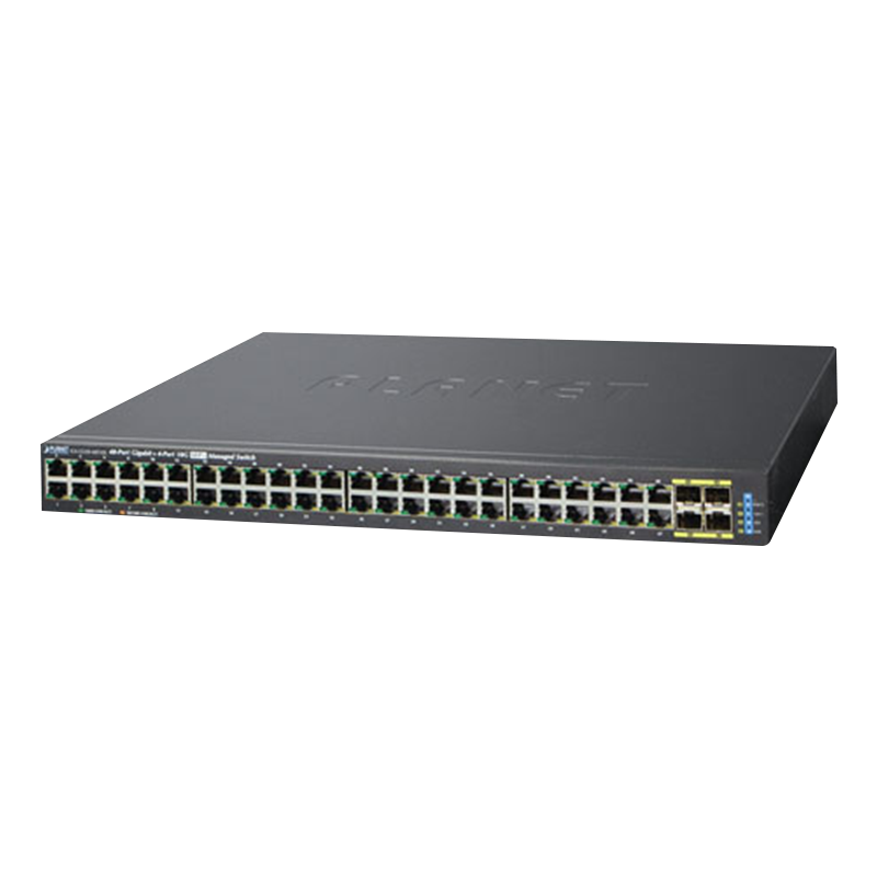 Switch Gestionable PLANET™ de 48 Puertos + 4 SFP Compartidos + 4 10G SFP+ - L2+ (con Enrutado Estático L3)//PLANET™ 48-Port + 4-Port Shared SFP + 4-Port 10G SFP+ Managed Switch - L2+ (L3 Static Routing)