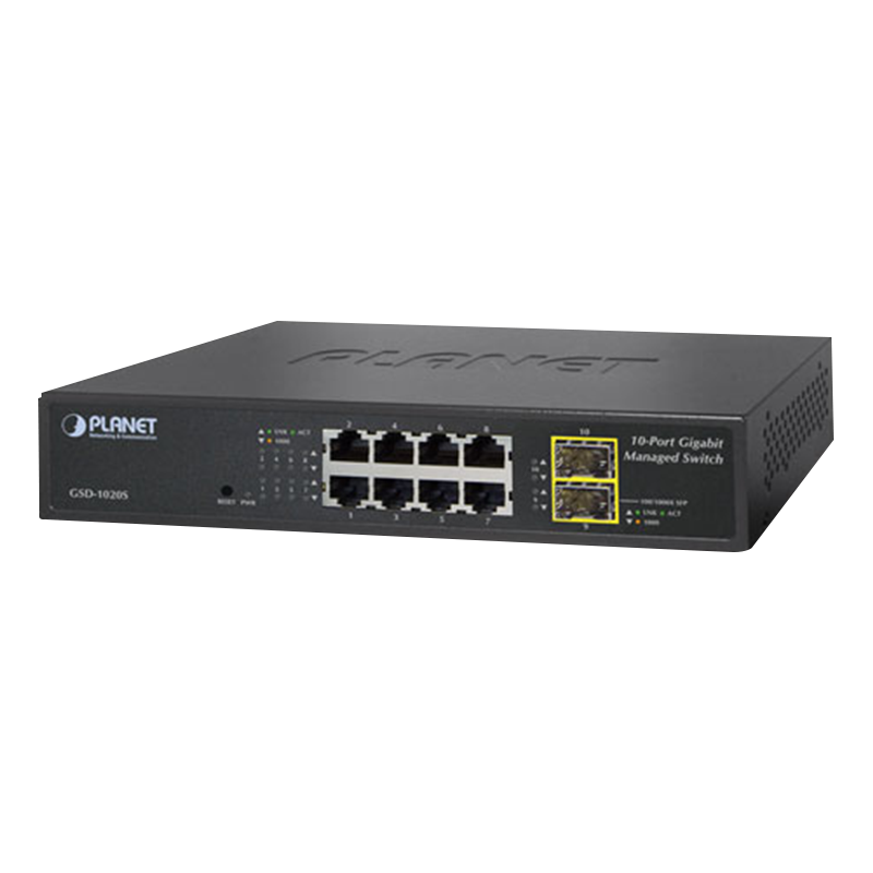 Switch Gestionable PLANET™ de 8 Puertos + 2 SFP - L2//PLANET™ 8-Port + 2-Port SFP Managed Ethernet Switch - L2