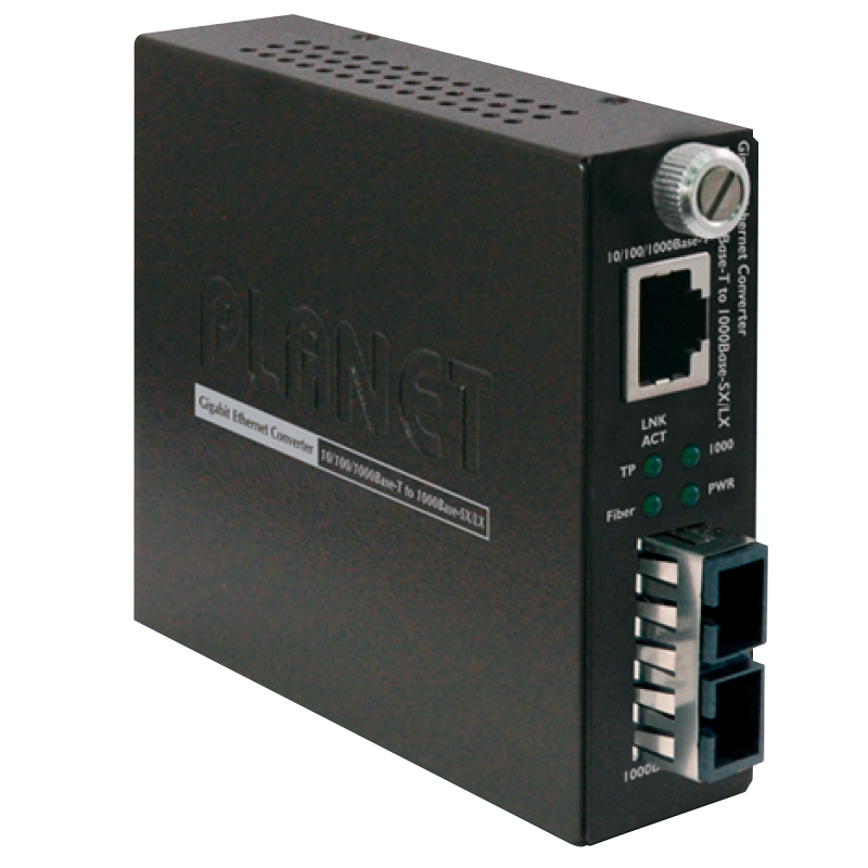 Conversor de Medios Inteligente PLANET™ de 10/100/1000Base-T a 1000Base-SX (SC, Multi-Modo) - 220m / 550m//PLANET™ 10/100/1000Base-T to 1000Base-SX (SC, Multi-Mode) Smart Media Converter-220m/550m