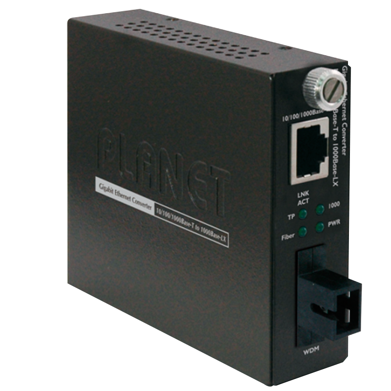 Conversor de Medios Inteligente PLANET™ de 10/100/1000Base-T a 1000Base-LX (WDM) - TX: 1550nm - 60km//PLANET™ 10/100/1000Base-T to 1000Base-LX(WDM) Smart Media Converter-TX:1550nm-60km