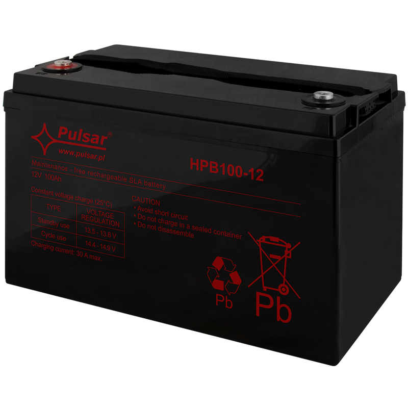Batería PULSAR® Serie HPB 12VDC 100 Ah (Duración 5-8 Años)//PULSAR® HPB Serie 12 VDC/100Ah Battery (5-8 Years Lifespan)