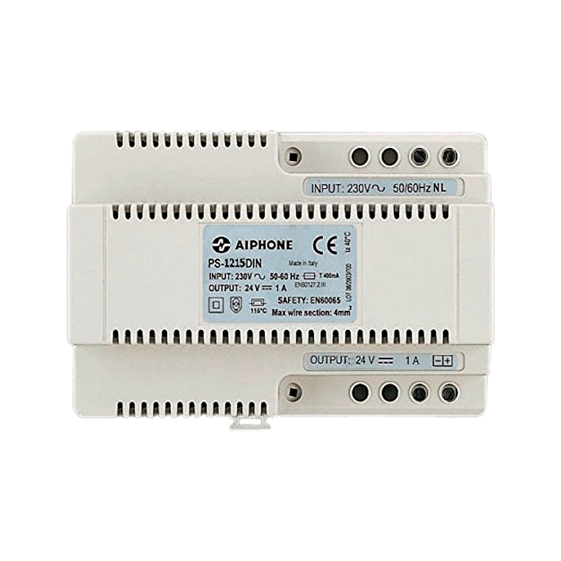 Fuente de alimentación AIPHONE™ PS-1215D de 12VDC 1.5Amp - Carril DIN//AIPHONE™ PS-1215D  DIN Rail Power Supply