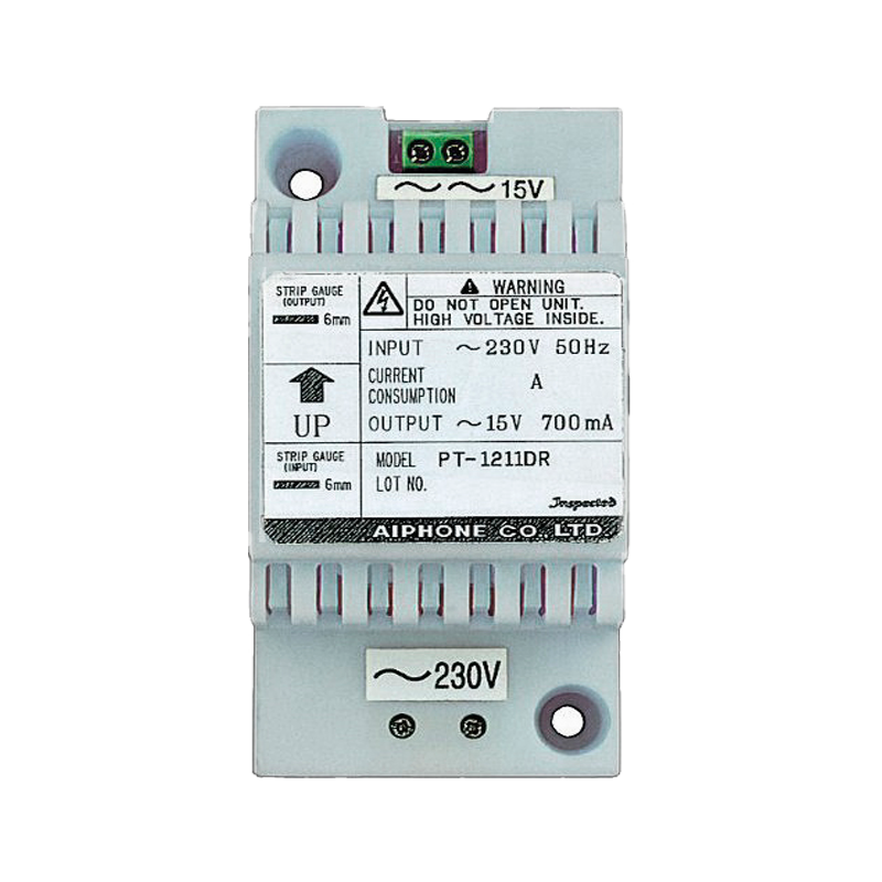 Fuente de Alimentación AIPHONE™ PT-1211DR de 15VAC - Carril DIN//AIPHONE™ PT-1211DR Power Supply Unit