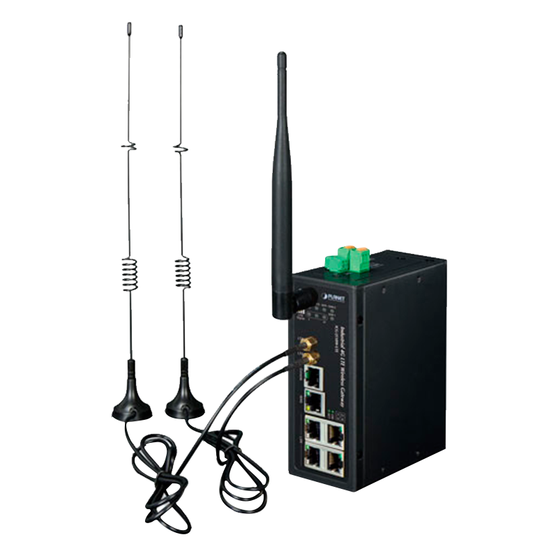Gateway Inalámbrico Industrial 4G LTE PLANET™ con 5 Puertos 10/100/1000T//PLANET™ Industrial 4G LTE Cellular Wireless Gateway with 5-Port 10/100/1000T