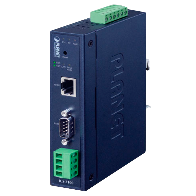 Conversor de Medios Industrial PLANET™ RS-232 / RS-422 / RS-485 sobre 10 / 100Base-TX - 100 m//PLANET™ Industrial RS-232/RS-422/RS-485 over 10/100Base-TX Media Converter - 100m