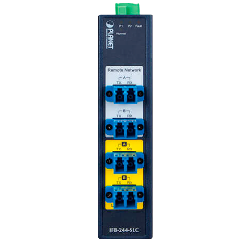 Switch Industrial para Bypass de Fibra PLANET™ de 2 Canales Mono-Modo (4 x Duplex LC)//PLANET™ Industrial 2-Channel Single Mode Optical Fiber Bypass Switch (4 x Duplex LC)