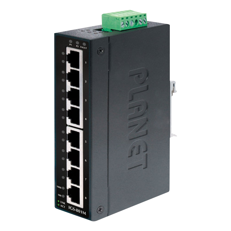 Switch Gestionable Industrial PLANET™ de 8 Puertos Capa 2//PLANET™ 8-Port Industrial Manageable Gigabit Switch - L2