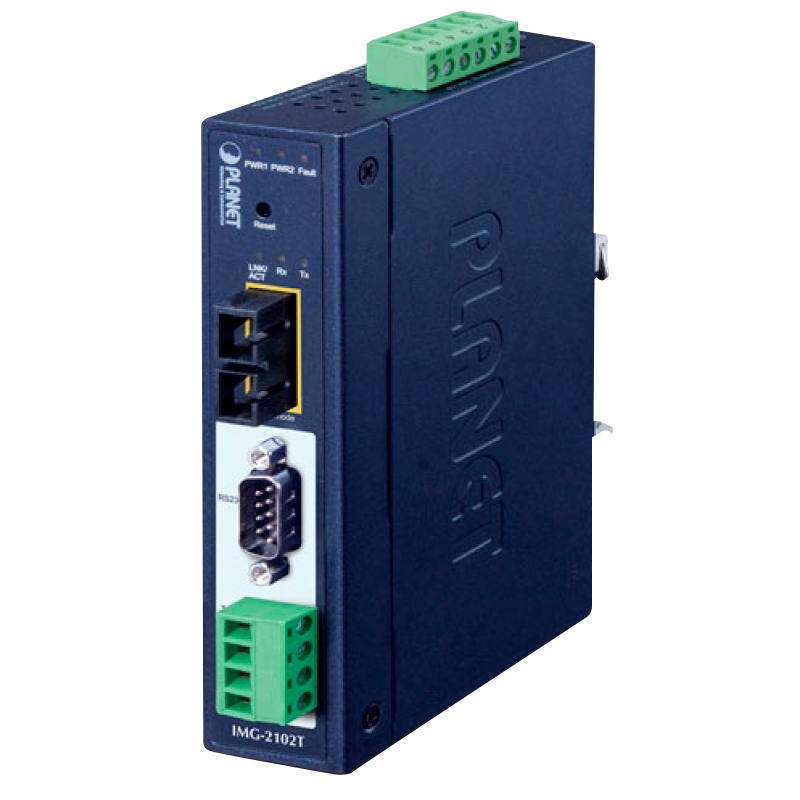 Gateway Modbus Industrial PLANET™ RS232/422/485 de 1 Puerto (1 x 100FX SC, MM / 2 km, -40 ~ 75º C)//PLANET™ Industrial 1-port RS232/422/485 Modbus Gateway (1 x 100FX SC, MM/2km, -40~75 degrees C)