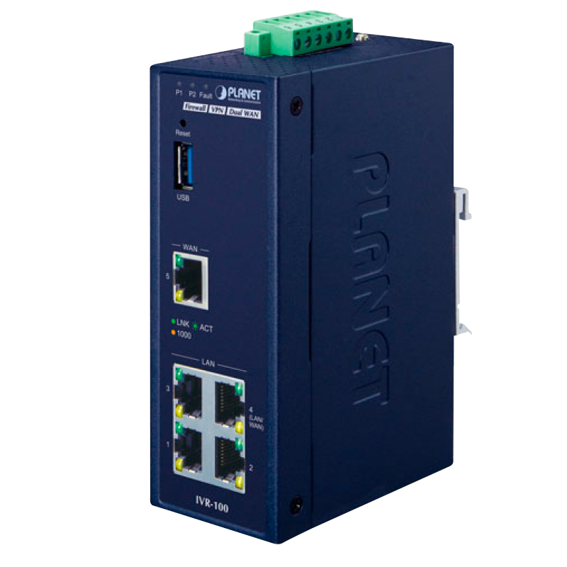 Gateway de Seguridad VPN Industrial PLANET™ de 5 x 10/100/1000T//PLANET™ Industrial 5-Port 10/100/1000T VPN Security Gateway