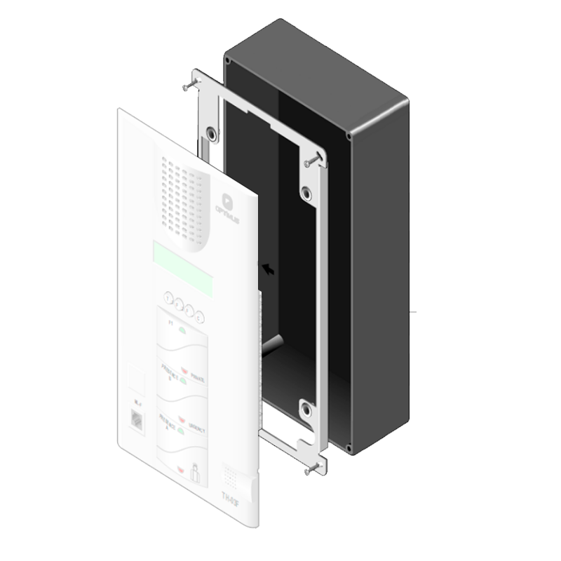 Caja de Empotrar 2010M para TH-02F y TH-03F//2010M Flush Box for TH-02F and TH-03F