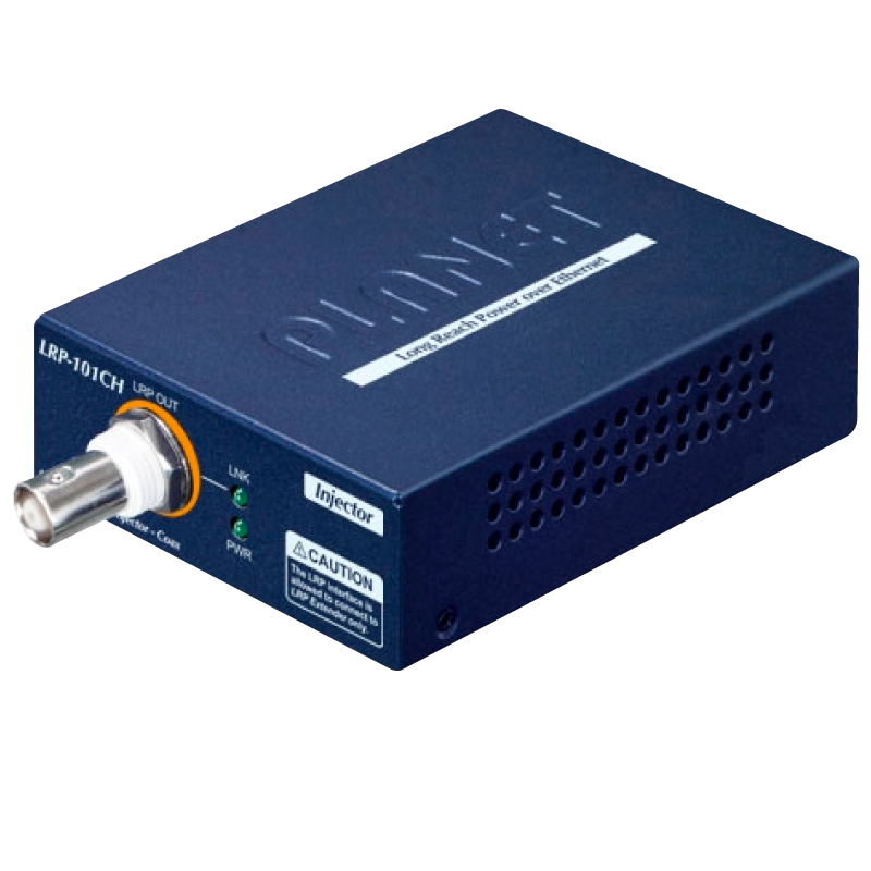 Inyector PLANET™ de Largo Alcance de 1 Puerto PoE+ sobre Coaxial//PLANET™ 1-Port Long Reach PoE over Coaxial Injector