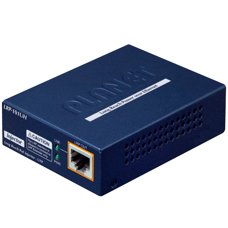Inyector PLANET™ de Largo Alcance de 1 Puerto PoE+ sobre UTP//PLANET™ 1-Port Long Reach PoE over UTP Injector