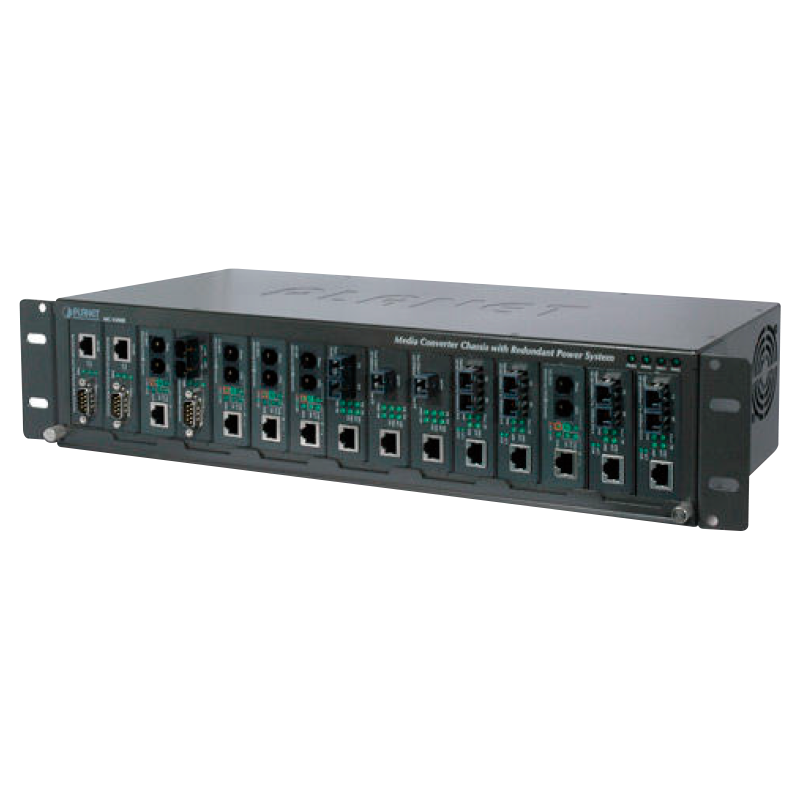 Bastidor PLANET™ de 15 Slots para Conversores de Medios (Alimentación DC)//PLANET™ 15-Slot Media Converter Chassis (DC Power)