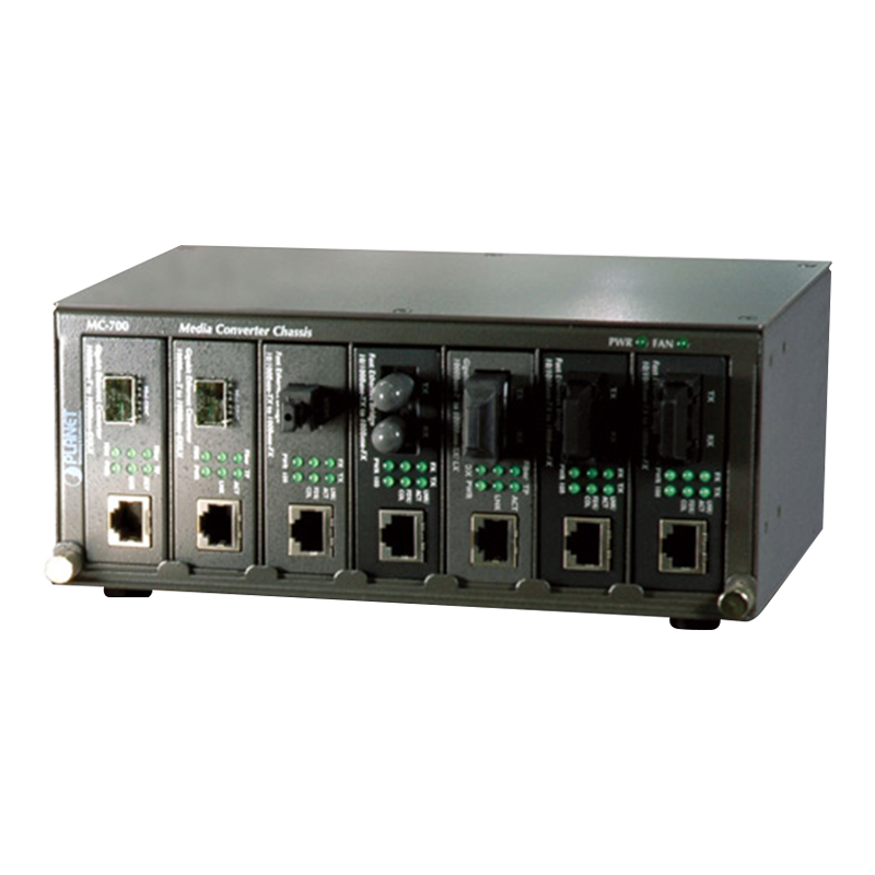 Bastidor PLANET™ de 7 Slots para Conversores de Medios//PLANET™ 7-Slot Chassis for Media Converters